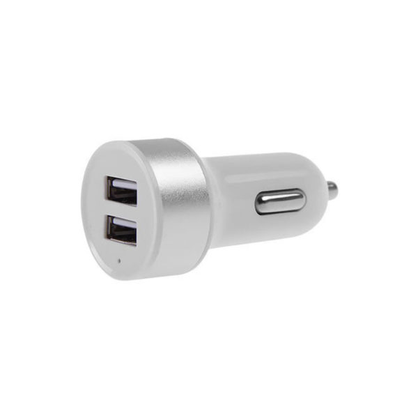 2-Port USB Car Charger | Silver