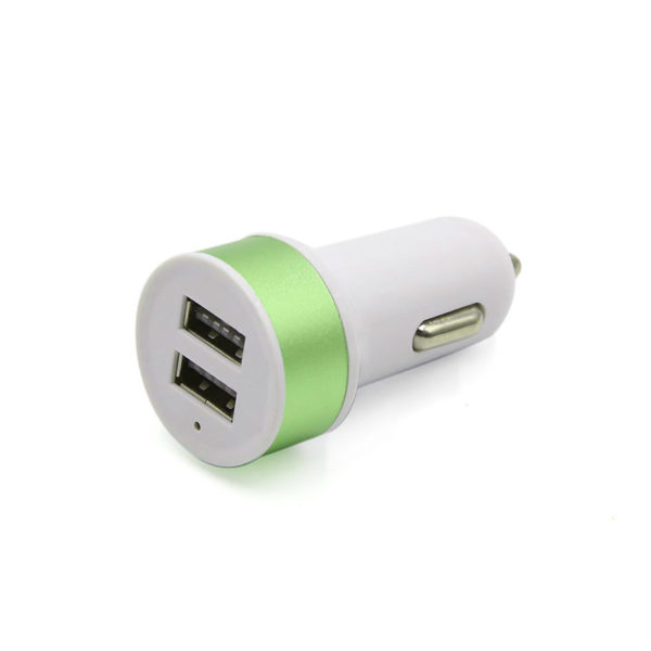 2-Port USB Car Charger | Green