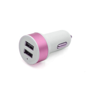 2-Port USB Car Charger | Pink