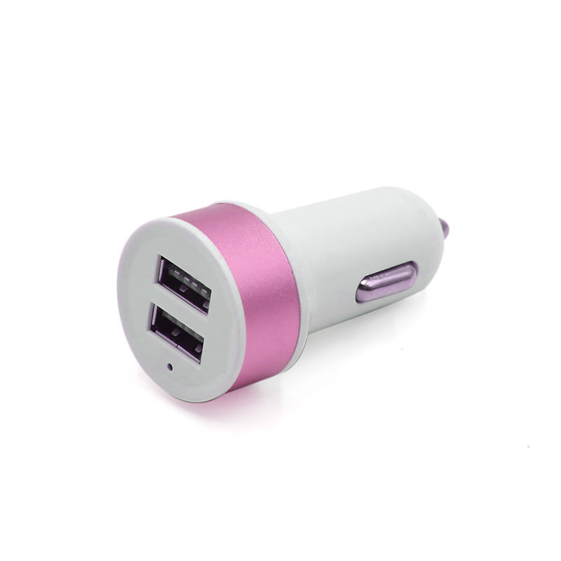 Chargeur de voiture 2 ports USB | Rose