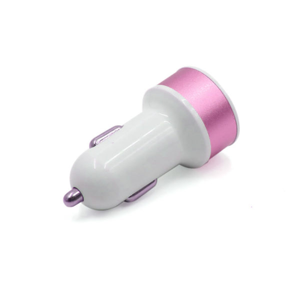 2-Port USB Car Charger | Pink