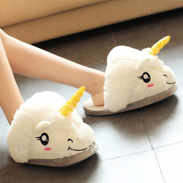 Pantoufles Licorne Enfant | Blanc