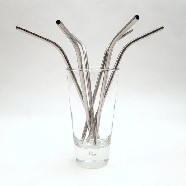 Set of 8 straws in stainless steel with brush