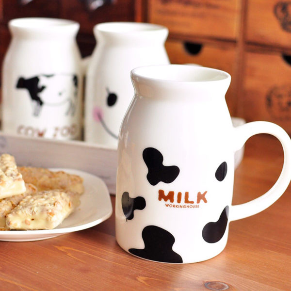 Ceramic milk jug with spoon 200ml | Cow