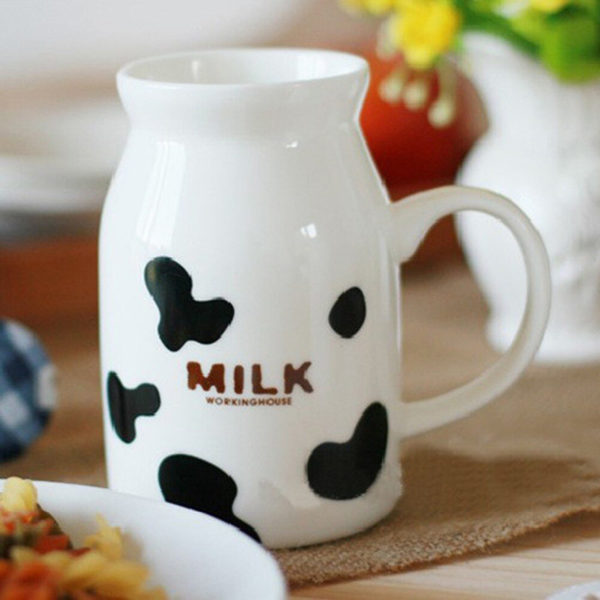 Ceramic milk jug with spoon 200ml | Cow