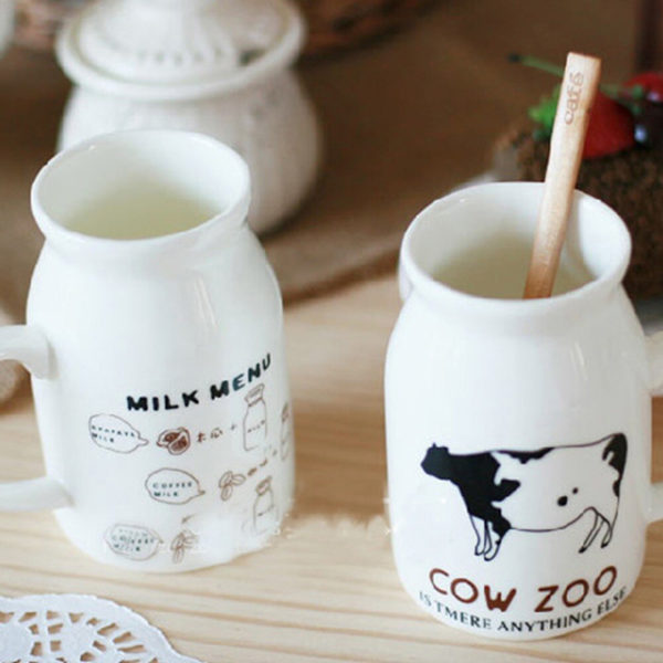 Ceramic milk jug with spoon 200ml | Cow