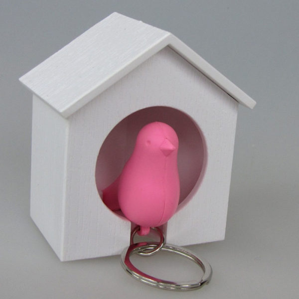 Bird Whistle Keyring | Pink & Brown