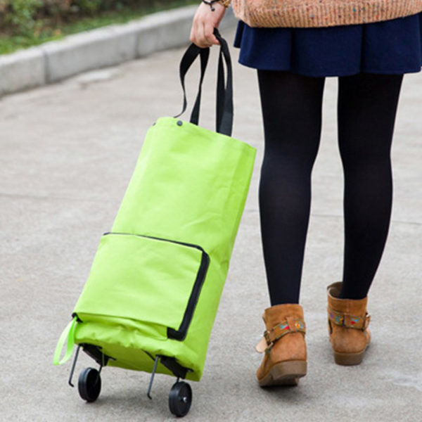 Smart folding trolley with wheels | Green