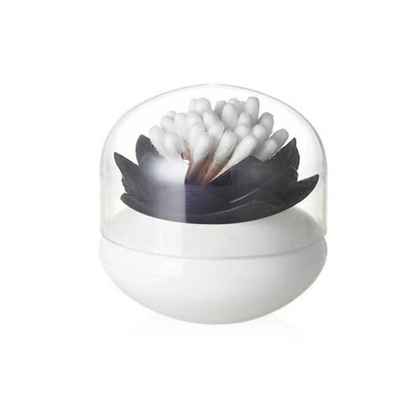 Lotus-shaped cotton swab dispenser | Black & White