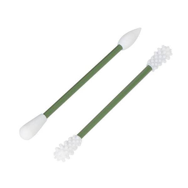 2 Reusable Travel Cotton Swabs | Green