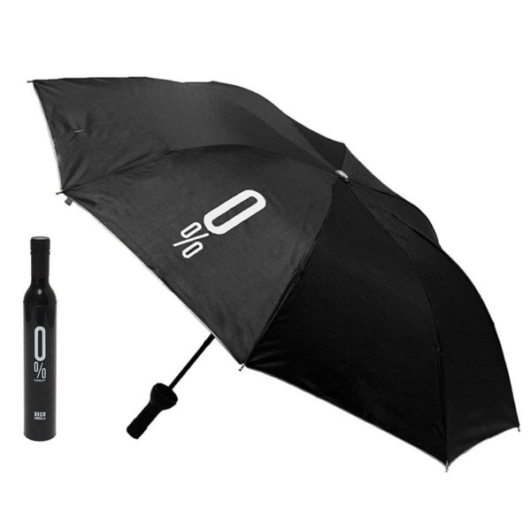 Parapluie pliable malin Bouteille | Noir