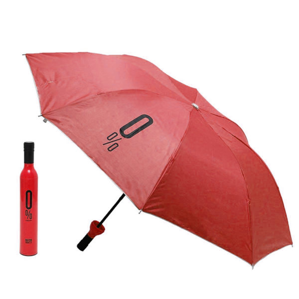 Parapluie pliable malin Bouteille | Rouge