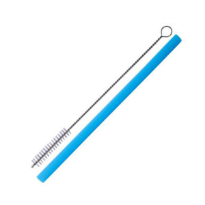 Silicone straw with Brush | Blue