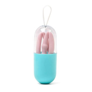 Foldable reusable silicone pocket straw | Pink