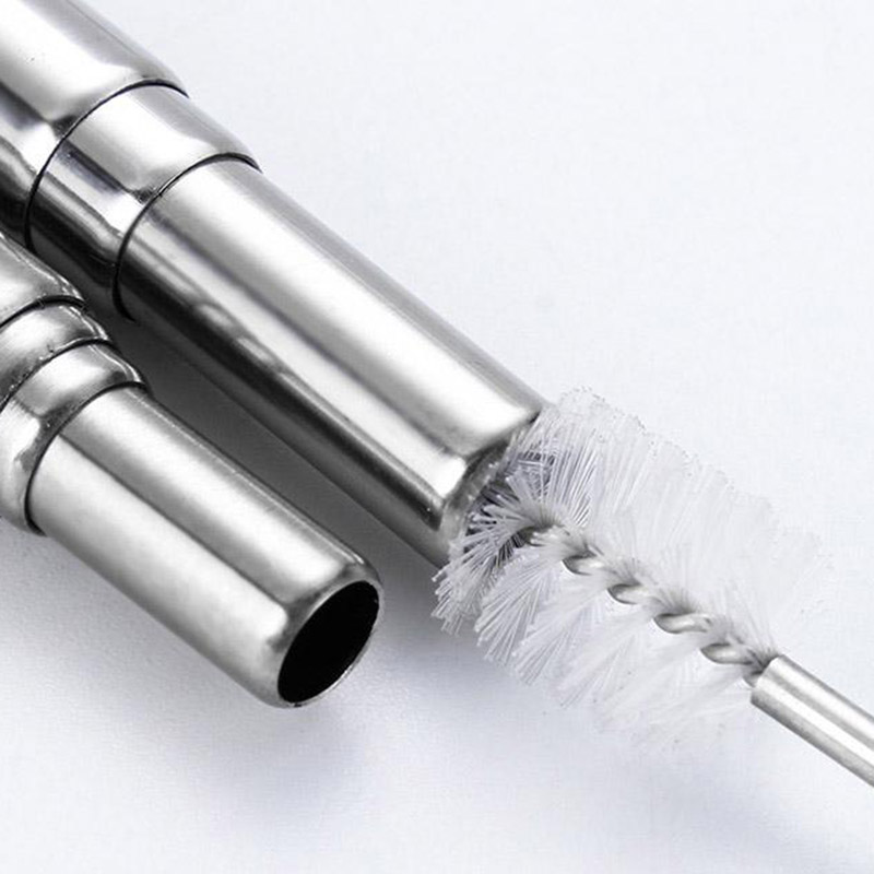 Paille Inox, Paille Réutilisable Télescopique En Acier Inoxydable Avec Brosse De Nettoyage Pour Boire Du Thé Au Lait De Café, Polissage Interne Conçu, Sans Bavure(Rose