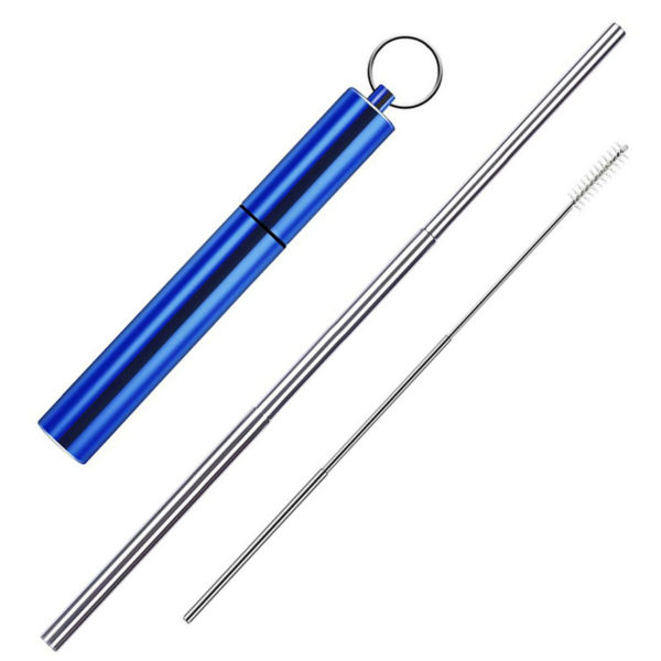 Telescopic reusable stainless steel straw