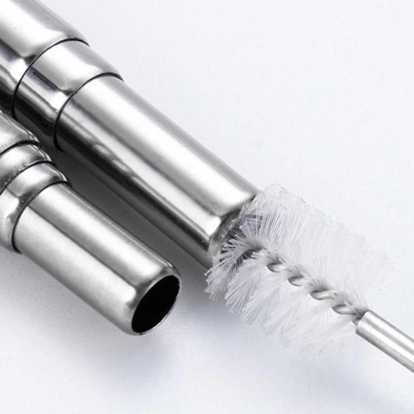 Telescopic reusable stainless steel straw