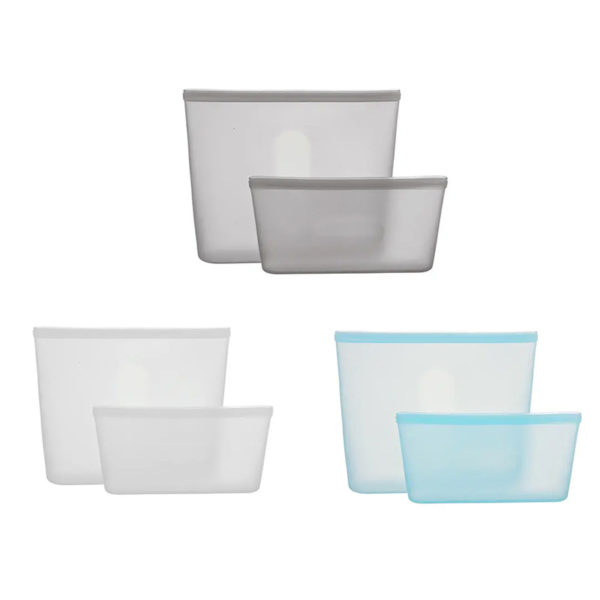 Lot de 2 sachets réutilisables en silicone | Blanc