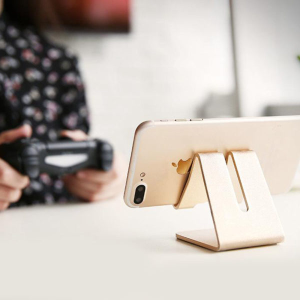 Porte-Smartphone de table en métal | Doré