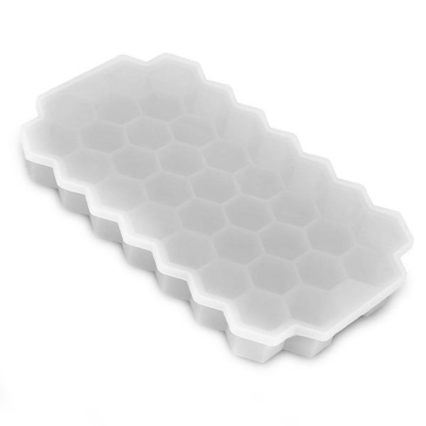 Hexagonal silicone ice cube tray | White