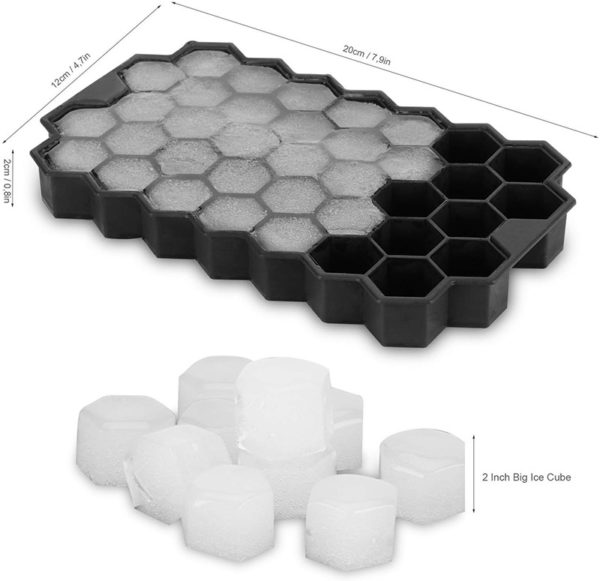 Hexagonal silicone ice cube tray | White