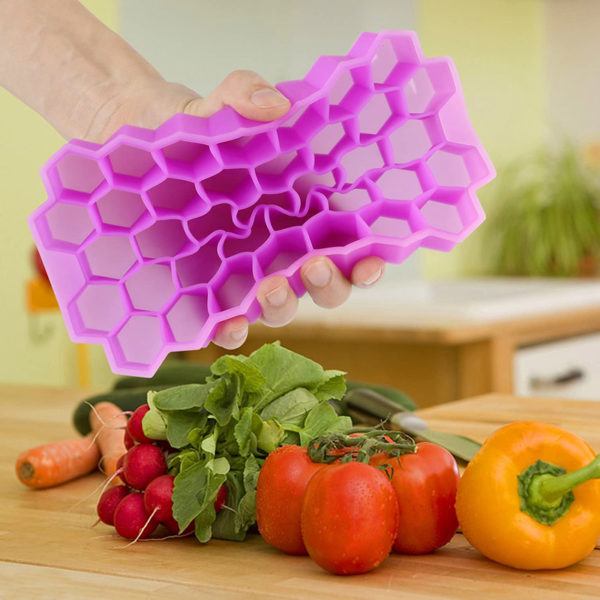 Hexagonal silicone ice cube tray | Purple