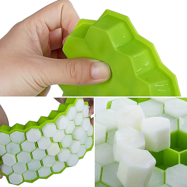 Hexagonal silicone ice cube tray | Yellow