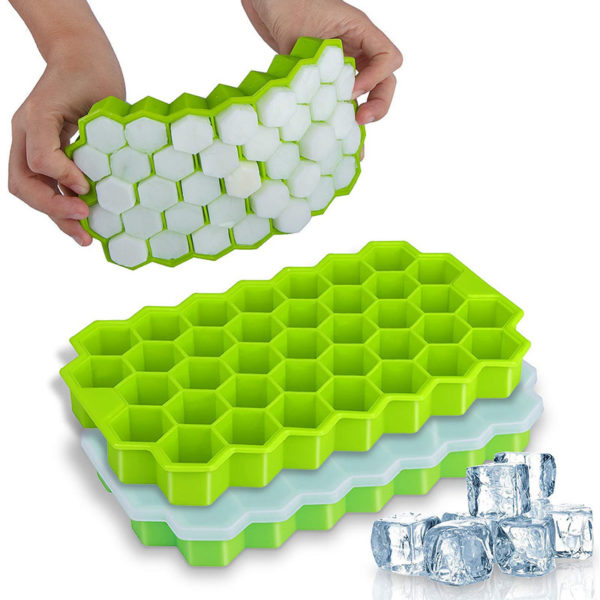 Hexagonal silicone ice cube tray | White
