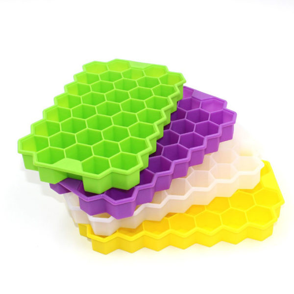 Hexagonal silicone ice cube tray | Yellow