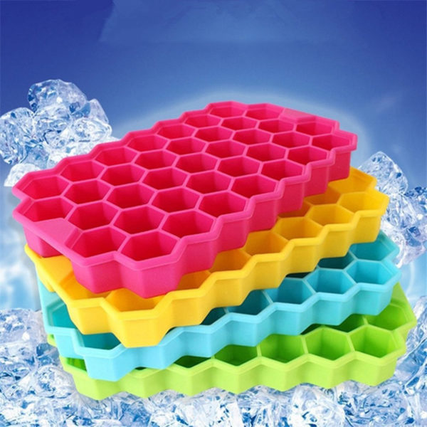 Hexagonal silicone ice cube tray | Yellow