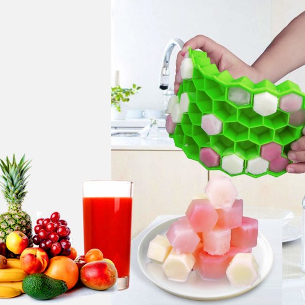 Hexagonal silicone ice cube tray | White