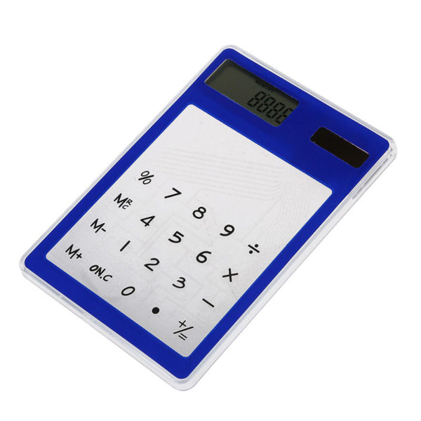 Calculatrice solaire colorée transparente | Bleu