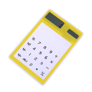 Calculatrice solaire colorée transparente | Jaune