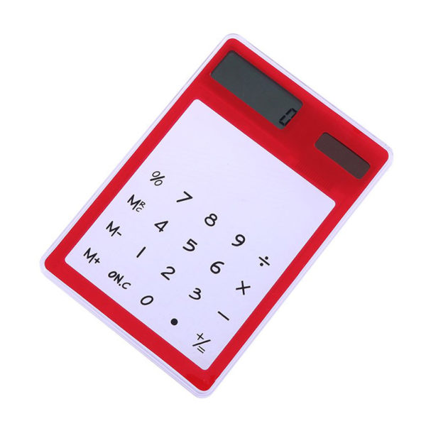 Calculatrice solaire colorée transparente | Rouge