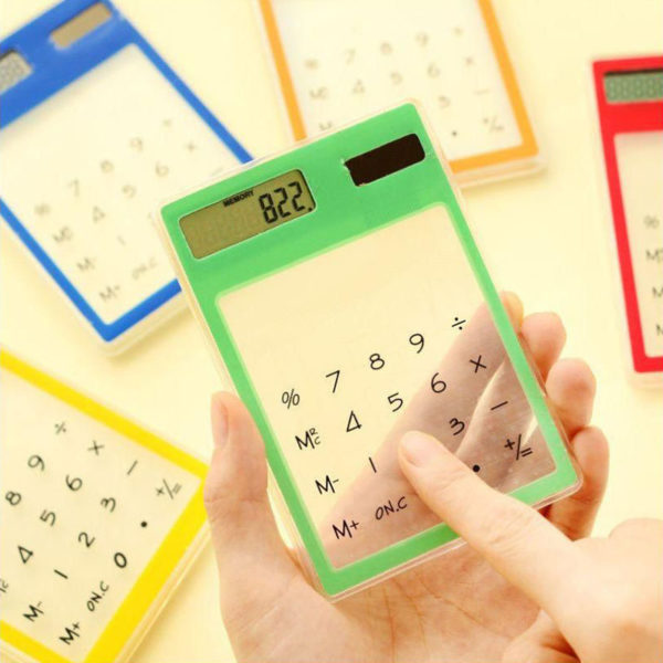 Calculatrice solaire colorée transparente | Rouge