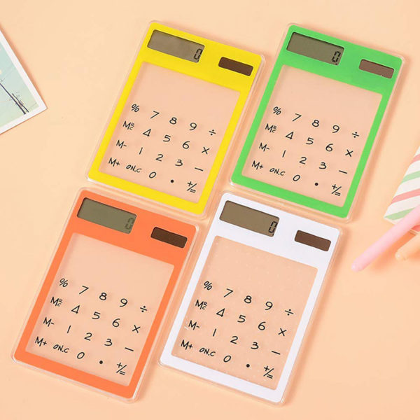 Calculatrice solaire colorée transparente | Vert