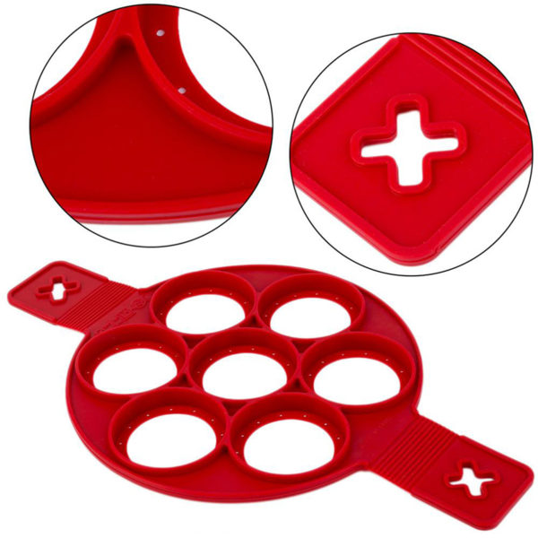 Moule à pancakes en silicone | Rouge