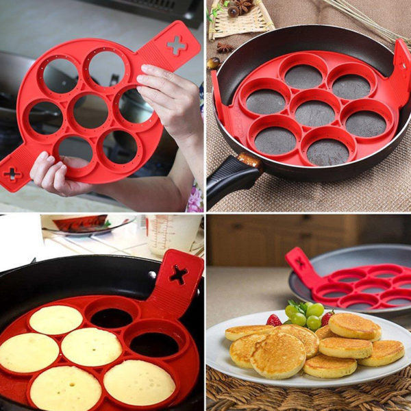 Moule à pancakes en silicone | Rouge