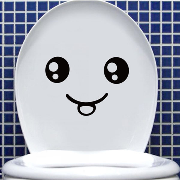 Sticker ludique souriant pour toilette