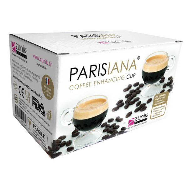 Coffret de 2 tasses à café PARISIANA en verre