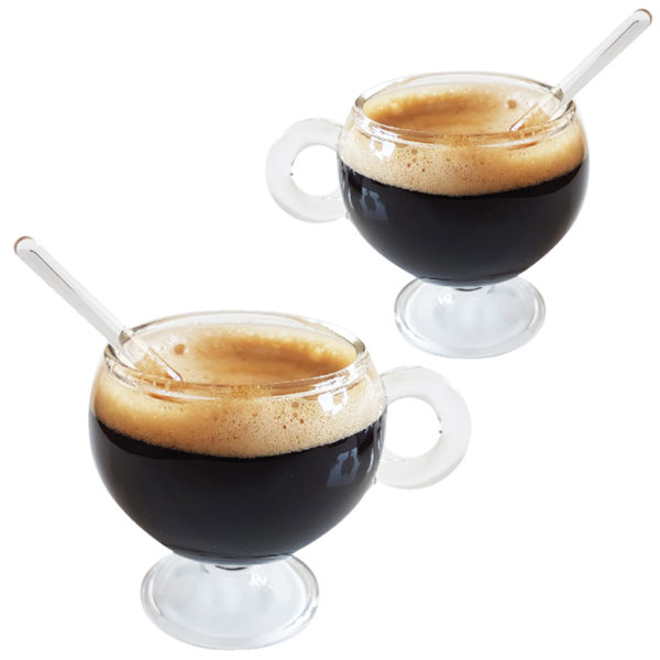 Set of 2 PARISIANA glass coffee cups