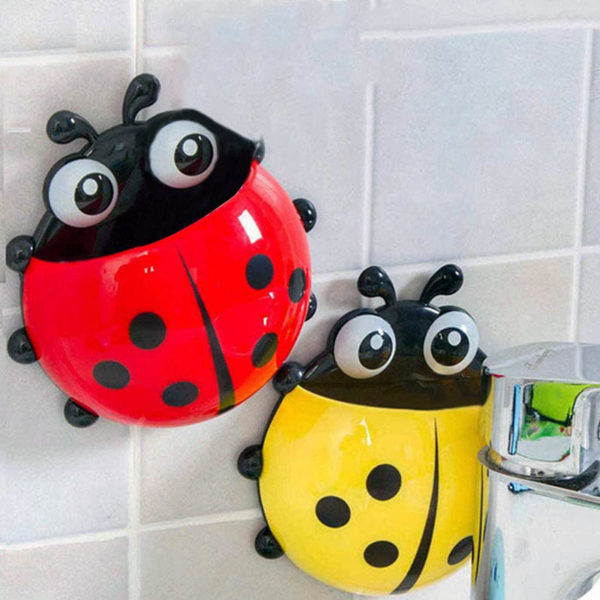 Adorable Porte brosse à dents Coccinelle | Jaune