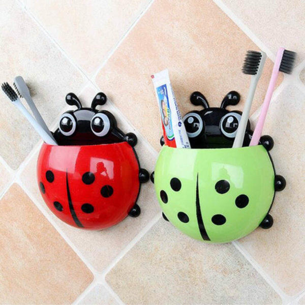 Adorable Ladybug toothbrush holder | Red