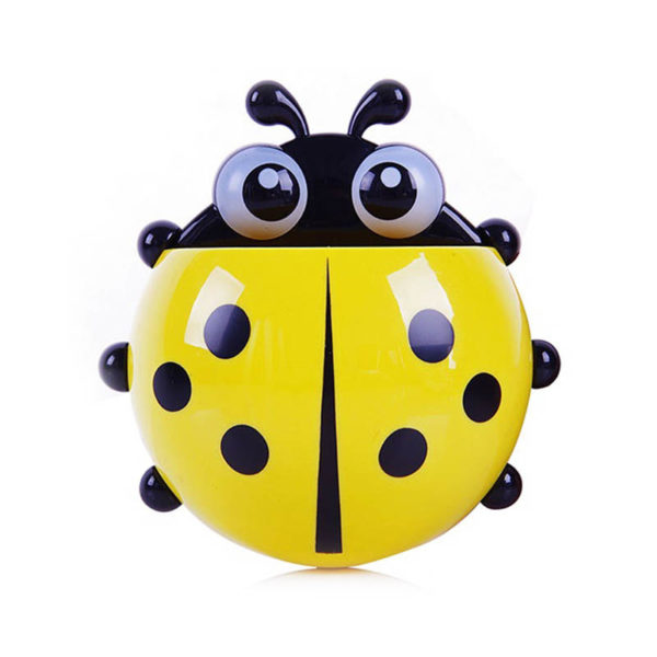 Adorable Ladybug toothbrush holder | Yellow