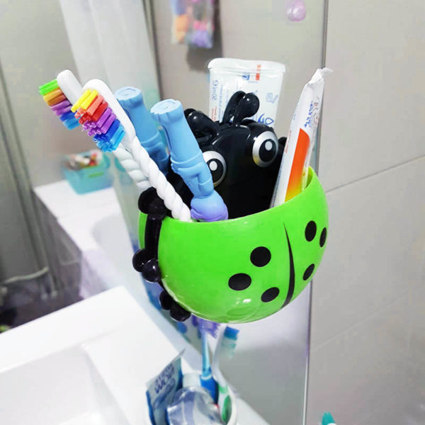 Adorable Ladybug toothbrush holder | Green