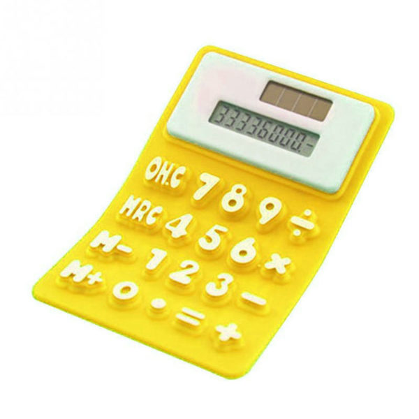 Calculatrice solaire souple | Jaune