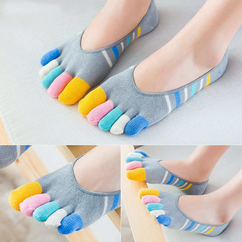 Chaussettes à Orteils (5 Doigts) Pour Femmes - Motif Chat/chien - Taille 35-41 - Lot 4 Ou 5 Paires - Coton