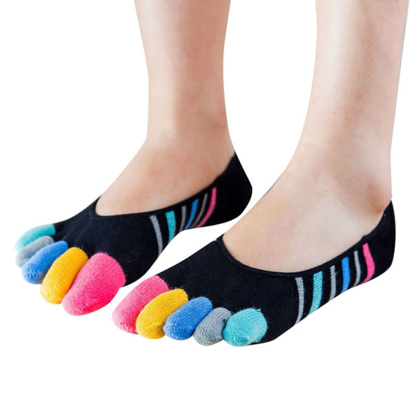 Pair of playful socks with toes | Black