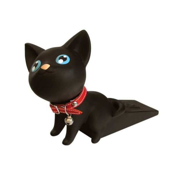Adorable Cat Door Stopper | Black