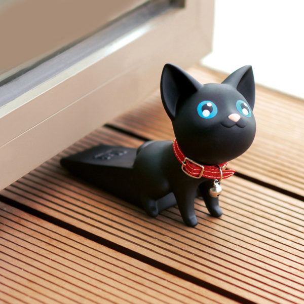 Adorable Cat Door Stopper | Black